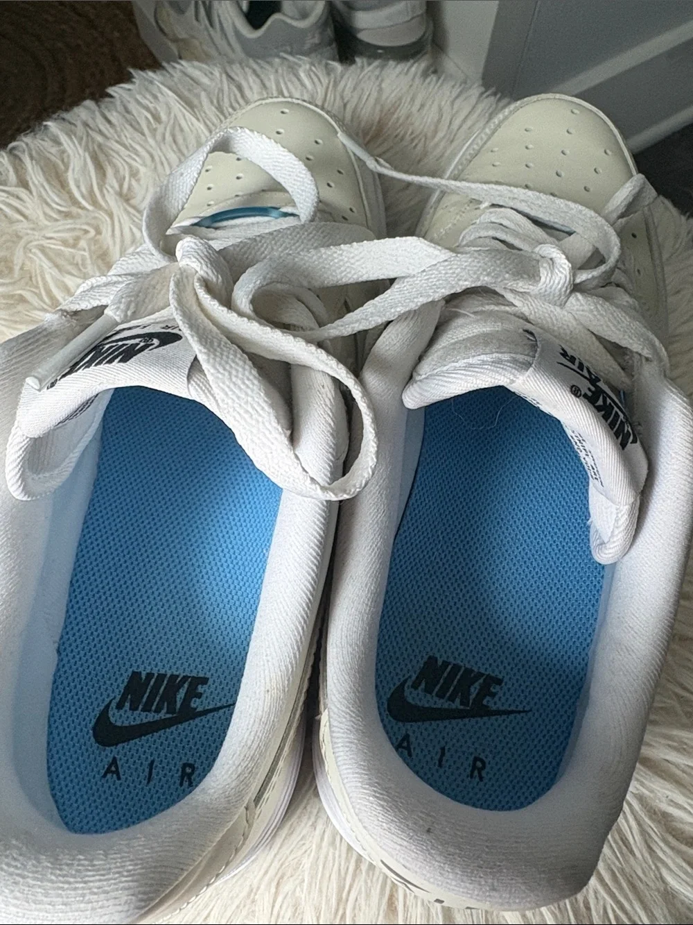 Nike Air Force 1 Low - White with Light Blue Accents
